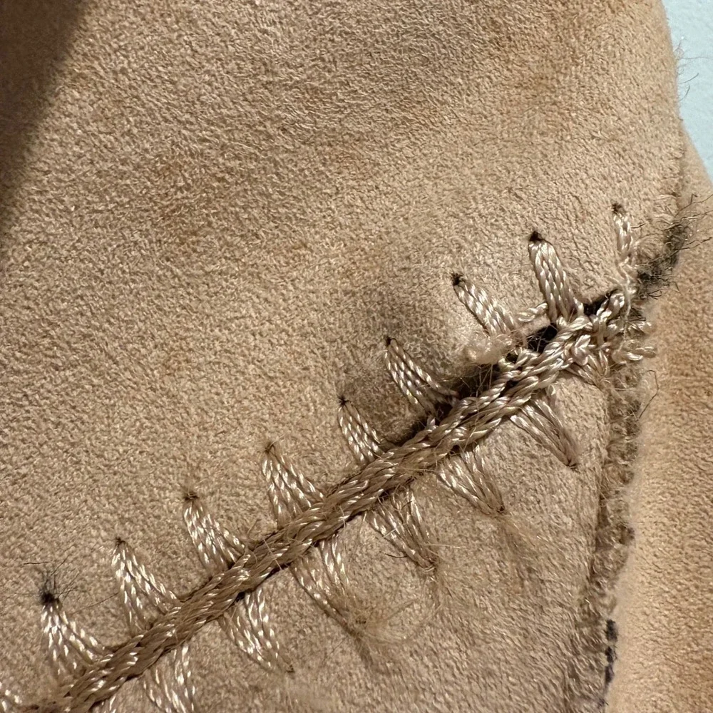 Vintage Y2K Penny Lane Coat Leopard Lined‎ Faux Suede Boho Festival